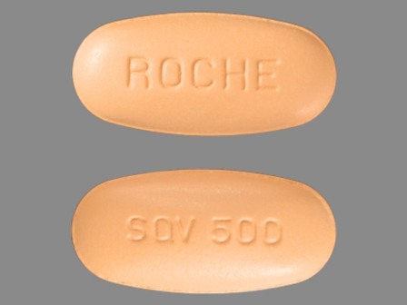 ROCHE SQV 500: (0004-0244) Invirase 500 mg Oral Tablet by Genentech, Inc.