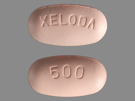XELODA 500: (0004-1101) Xeloda 500 mg Oral Tablet by Physicians Total Care, Inc.