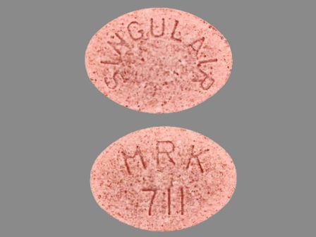 MRK 711 SINGULAIR: (0006-0711) Singulair 4 mg Chewable Tablet by A-s Medication Solutions LLC