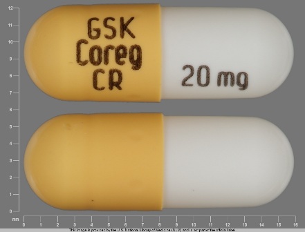 GSK COREG CR 20 mg: (0007-3371) Coreg 20 mg Oral Capsule, Extended Release by Glaxosmithkline Inc