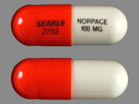 SEARLE 2752 NORPACE 100 MG: (0025-2752) Norpace 100 mg Oral Capsule by G.d. Searle LLC Division of Pfizer Inc