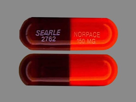 SEARLE 2762 NORPACE 150 MG: (0025-2762) Norpace 150 mg Oral Capsule by G.d. Searle LLC Division of Pfizer Inc