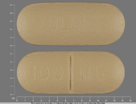 ZOLOFT 100 mg: (0049-4910) Zoloft (As Sertraline Hydrochloride) 100 mg Oral Tablet by Stat Rx USA LLC