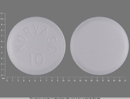 NORVASC 10: Norvasc 10 mg Oral Tablet