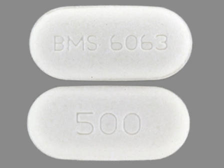 BMS 6063 500: (0087-6063) 24 Hr Glucophage 500 mg Extended Release Tablet by Bristol-myers Squibb Company