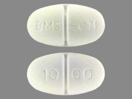 BMS 6071 1000: (0087-6071) Glucophage 1000 mg Oral Tablet by Bristol-myers Squibb Company