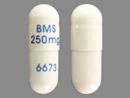 BMS 250 mg 6673: (0087-6673) Videx Ec 250 mg Enteric Coated Capsule by Bristol-myers Squibb Company