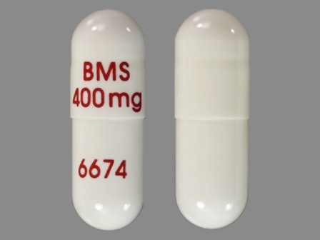 BMS 400 mg 6674: (0087-6674) Videx Ec 400 mg Enteric Coated Capsule by Bristol-myers Squibb Company