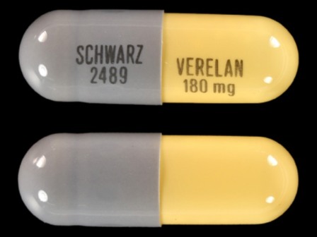 SCHWARZ 2489 VERELAN 180 mg: (0091-2489) 24 Hr Verelan 180 mg Extended Release Capsule by Ucb, Inc.