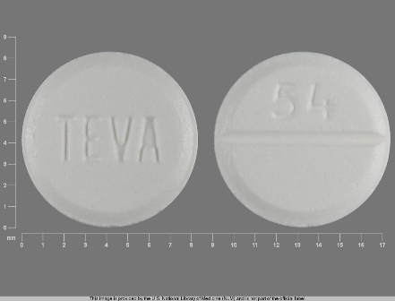 TEVA 54 white round pill