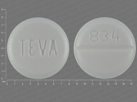 834 TEVA: (0093-0834) Clonazepam 2 mg Oral Tablet by Teva Pharmaceuticals USA Inc