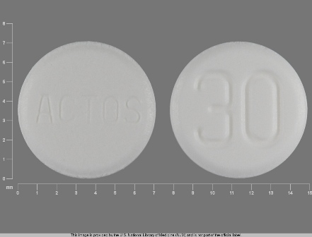ACTOS 30: (0093-2047) Pioglitazone (As Pioglitazone Hydrochloride) 30 mg Oral Tablet by American Health Packaging