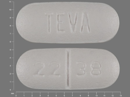 22 38 TEVA: (0093-2238) Cephalexin 250 mg Oral Tablet by Teva Pharmaceuticals USA Inc