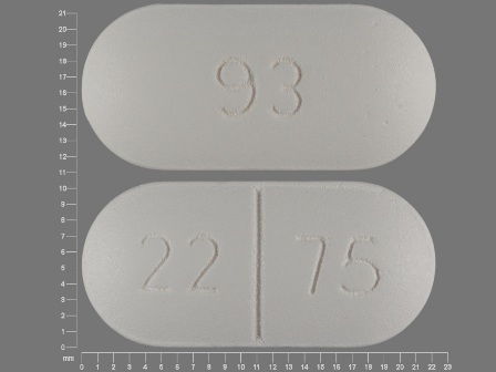 93 22 75: (0093-2275) Amoxicillin (As Amoxicillin Trihydrate) 875 mg / Clavulanic Acid (As Clavulanate Potassium) 125 mg Oral Tablet by Rebel Distributors Corp.