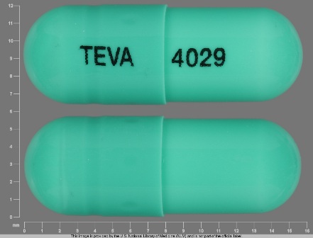 TEVA 4029: (0093-4029) Indomethacin 25 mg Oral Capsule by Teva Pharmaceuticals USA Inc