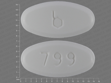 799 b: Buprenorphine 8 mg (As Buprenorphine Hydrochloride 8.64 mg) Sublingual Tablet