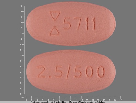 5711 2 5 500: (0093-5711) Glyburide 2.5 mg / Metformin Hydrochloride 500 mg Oral Tablet by Rebel Distributors Corp