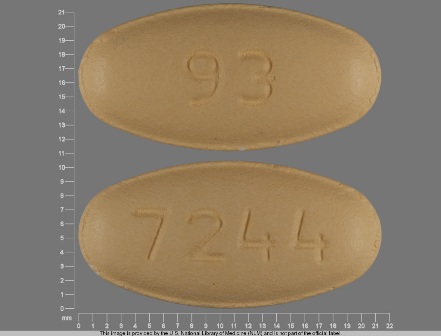93 7244: (0093-7244) Clarithromycin 500 mg Oral Tablet, Film Coated, Extended Release by Mayne Pharma Inc.