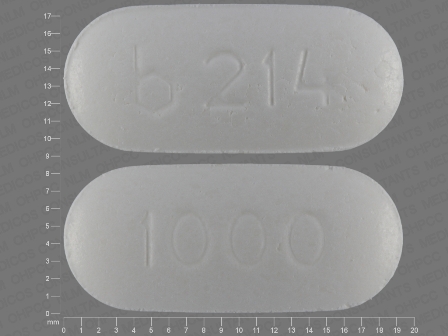 b 214 1000: (0093-7394) Niacin 1000 mg 24 Hr Extended Release Tablet by Teva Pharmaceuticals USA Inc