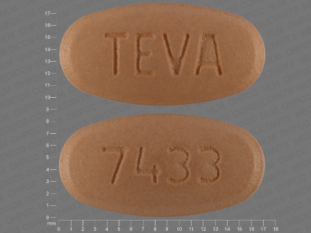 7433 TEVA: (0093-7433) Valsartan 160 mg Oral Tablet, Film Coated by Teva Pharmaceuticals USA Inc