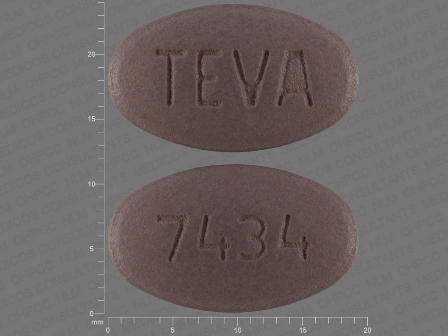 7434 TEVA: (0093-7434) Valsartan 320 mg Oral Tablet, Film Coated by Teva Pharmaceuticals USA Inc