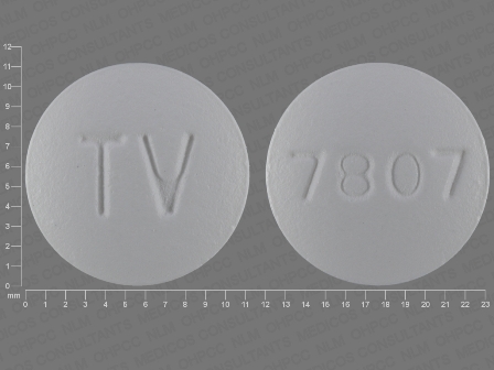 TV 7807: (0093-7807) Amlodipine, Valsartan, and Hydrochlorothiazide Oral Tablet, Film Coated by Teva Pharmaceuticals USA Inc