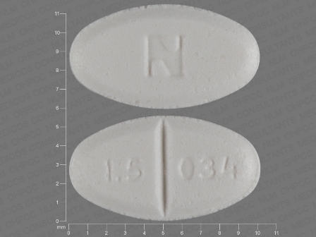 1 5 034 N: (0093-8034) Glyburide 1.5 mg Oral Tablet by Teva Pharmaceuticals USA Inc