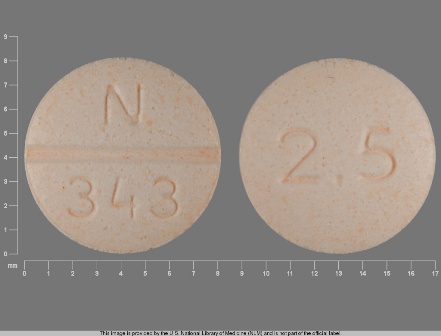 N 343 2 5: (0093-8343) Glyburide 2.5 mg Oral Tablet by Remedyrepack Inc.