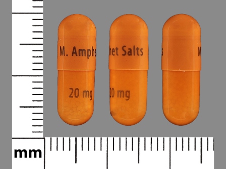 M Amphet Salts 20 mg: (0115-1331) Amphetamine Aspartate 5 mg / Amphetamine Sulfate 5 mg / Dextroamphetamine Saccharate 5 mg / Dextroamphetamine Sulfate 5 mg 24 Hr Extended Release Capsule by Physicians Total Care, Inc.