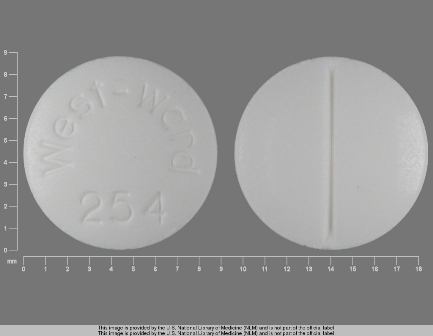 WW 254 OR West-ward 254: (0143-1254) Hydrocortisone 20 mg Oral Tablet by West-ward Pharmaceutical Corp