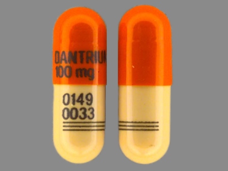 DANTRIUM 100 mg 0149 0033: (0149-0033) Dantrium 100 mg Oral Capsule by Procter & Gamble Pharmaceuticals