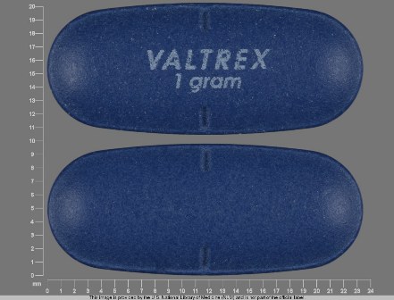 VALTREX 1 gram: (0173-0565) Valtrex 1 g/1 Oral Tablet, Film Coated by Remedyrepack Inc.