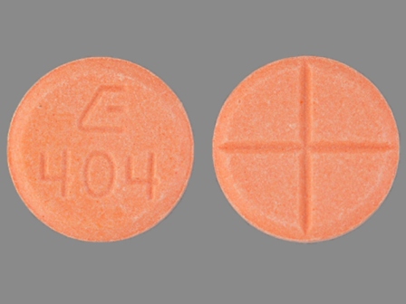 E 404: (0185-0404) Dextroamphetamine Saccharate, Amphetamine Aspartate Monohydrate, Dextroamphetamine Sulfate and Amphetamine Sulfate Oral Tablet by American Health Packaging