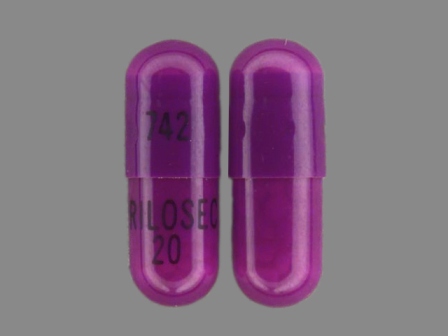 742 prilosec20: (0186-0742) Prilosec 20 mg Enteric Coated Capsule by Astrazeneca Lp