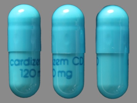 cardizem CD 120 mg: (0187-0795) 24 Hr Cardizem 120 mg Extended Release Capsule by Valeant Pharmaceuticals North America LLC