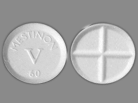 Mestinon V 60: (0187-3010) Mestinon 60 mg Oral Tablet by Valeant Pharmaceuticals North America LLC