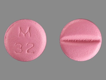 M 32: Metoprolol Tartrate 50 mg (As Metoprolol Succinate 47.5 mg) Oral Tablet