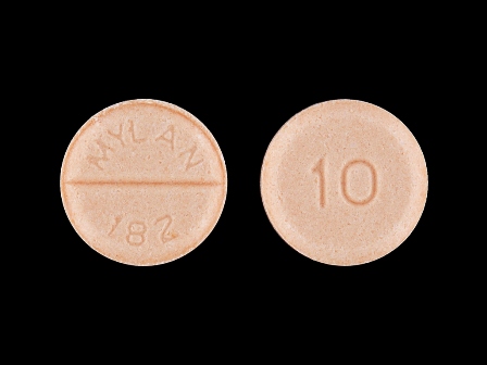 MYLAN 182 10: (0378-0182) Propranolol Hydrochloride 10 mg Oral Tablet by Cardinal Health