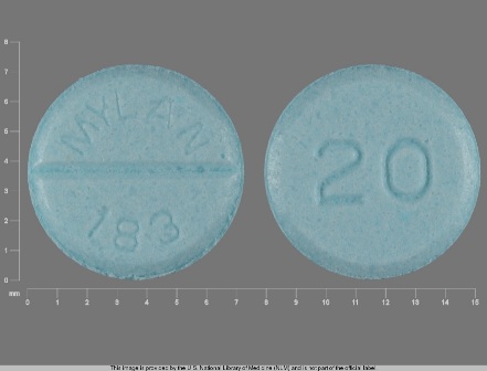 MYLAN 183 20: (0378-0183) Propranolol Hydrochloride 20 mg Oral Tablet by Cardinal Health