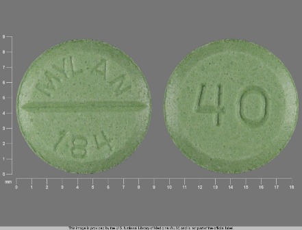 MYLAN 184 40: (0378-0184) Propranolol Hydrochloride 40 mg Oral Tablet by Cardinal Health