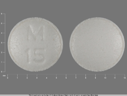 M 15 round white pill