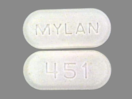 Mylan 451 oval white pill