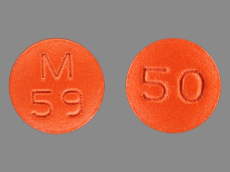 M 59 50: (0378-0616) Thioridazine Hydrochloride 50 mg Oral Tablet, Film Coated by Remedyrepack Inc.