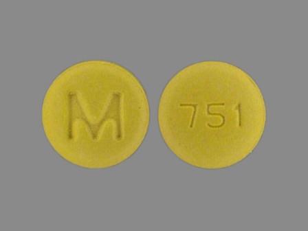 M 751 round peach/yellow tablet