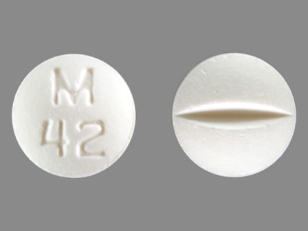 M 42: (0378-2042) Bromocriptine (As Bromocriptine Mesylate) 2.5 mg Oral Tablet by Mylan Pharmaceuticals Inc.
