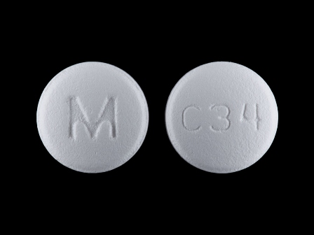 M C34: (0378-3634) Carvedilol 25 mg Oral Tablet by Mylan Institutional Inc.