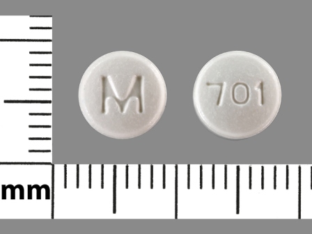 M 701: (0378-3701) Rizatriptan 5 mg (As Rizatriptan Benzoate 7.265 mg) Disintegrating Tablet by Mylan Pharmaceuticals Inc.