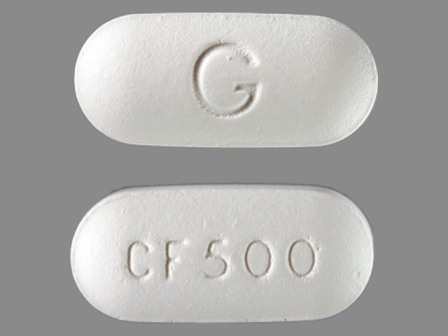 G CF 500: (0378-7098) Ciprofloxacin (As Ciprofloxacin Hydrochloride) 500 mg Oral Tablet by Mylan Institutional Inc.