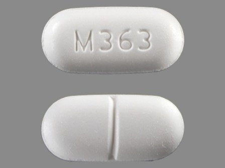 M363: (0406-0363) Apap 500 mg / Hydrocodone Bitartrate 10 mg Oral Tablet by Cardinal Health