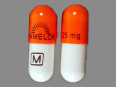 PAMELOR 25 mg M: (0406-9911) Pamelor 25 mg Oral Capsule by Mallinckrodt, Inc.